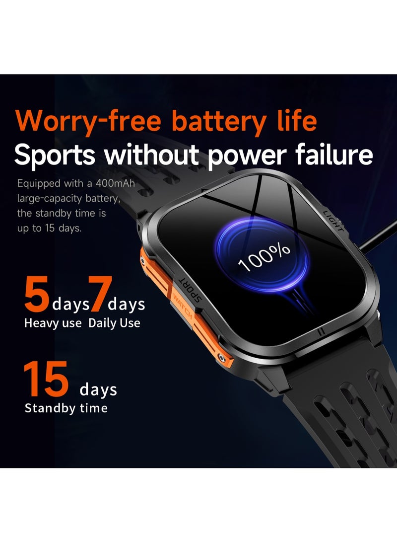 RollsTimi  New Men's Bluetooth Smartwatch, Equipped 2.01-Inch TFT Full-Screen Touch, Supports Flashlight Lighting, Sports Sleep Monitor, Equipped Magnetic Charging, Both Vibration Reminder Remote Camera Functions,Smart Wearable Watch - Image 5