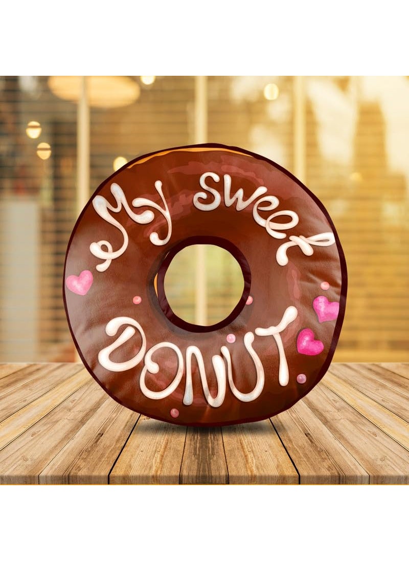 BMRGIFTS BMRGIFTS Velvet Fabric Donut Doughnut Soft Toy Plush Cushion Birthday Gift for Kids Adults Childrens Multi 14x14 inch Pack of 1 DNC13  - Image 1