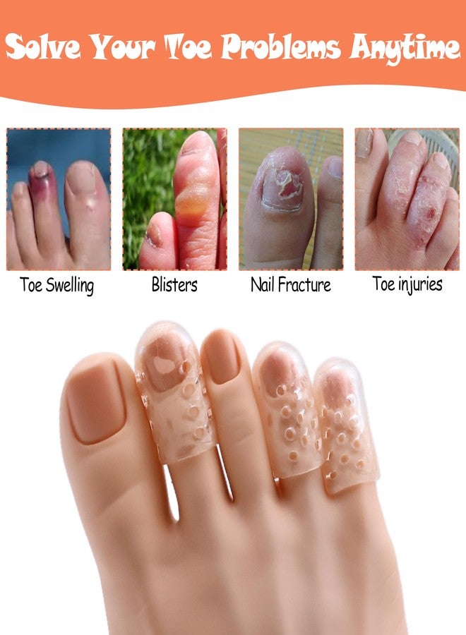 Drokenle Silicone Toe Protectors, 20Pcs Anti-Friction Gel Toe Sleeves Clear Toe Caps Guards with Holes, Breathable Toe Cushions for Pain Relief, Blisters, Corns and Calluses Protection - Image 3