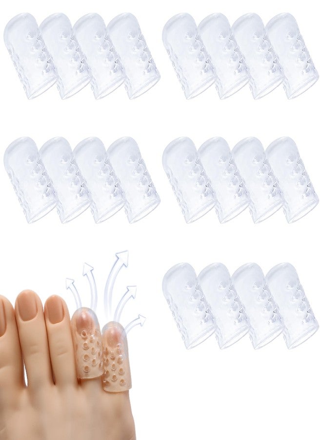 Drokenle Silicone Toe Protectors, 20Pcs Anti-Friction Gel Toe Sleeves Clear Toe Caps Guards with Holes, Breathable Toe Cushions for Pain Relief, Blisters, Corns and Calluses Protection - Image 1