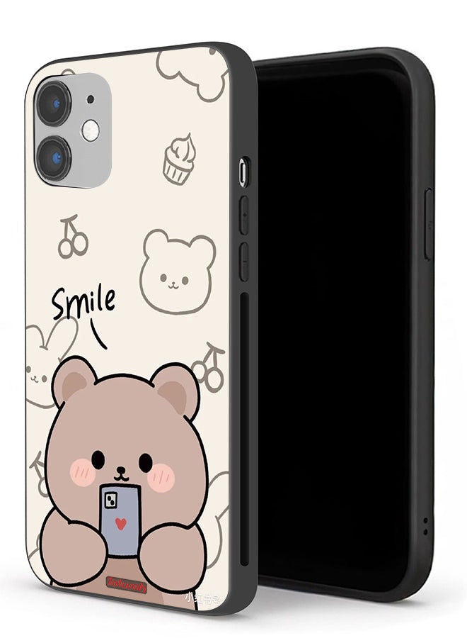 Tolwak جراب حماية لجهاز Apple iPhone 12 برسومات الدب المبتسم - Image 1