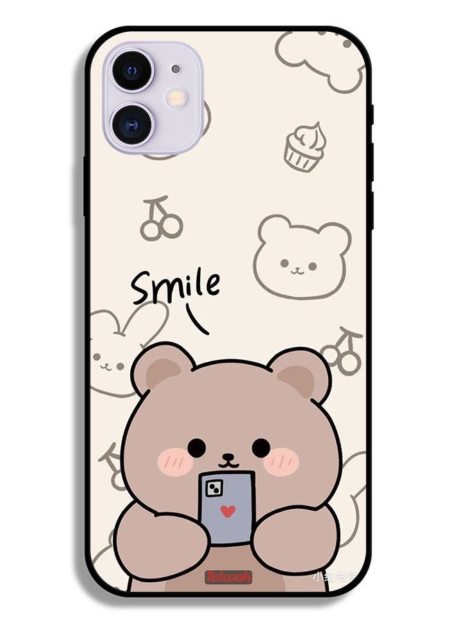 Tolwak جراب حماية لجهاز Apple iPhone 12 برسومات الدب المبتسم - Image 2