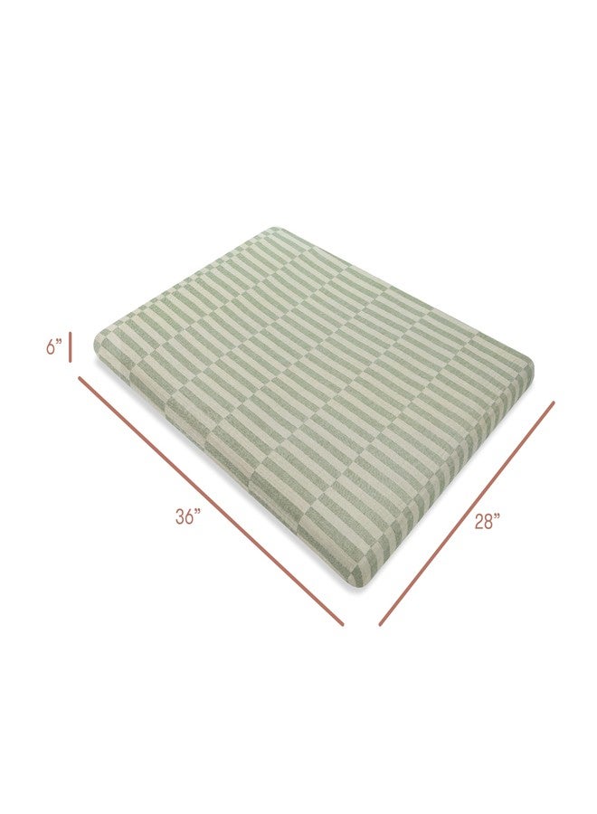 Babyletto 100% Organic Cotton All-Stages® Midi Crib Sheet, GOTS-Certified, Fitted 360°, Ultra-Soft and Breathable Muslin - Moss Green Offset Stripe - Image 5