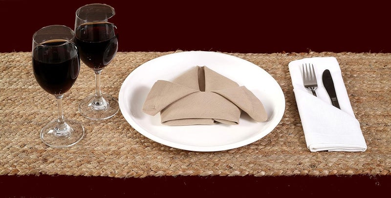 MDS Pack of 1 Handwoven Oval Jute Braided Table Runner 13 x 108 Inch, 100% Natural Reversible Farmhouse Rustic Vintage Dining Table Runner for Home Decor, Kitchen, Indoor & Covered Door Entrances - Image 3