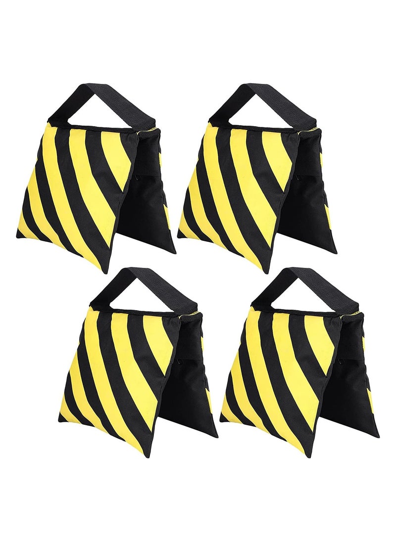 Coopic Medium Size Set Of Four Black/Yellow Heavy Duty Sand Bag 22.5Inch/58Cm Photography Studio Video Stage Film Sandbag Saddlebag For Light Stands Boom Arms Tripods  - Image 1