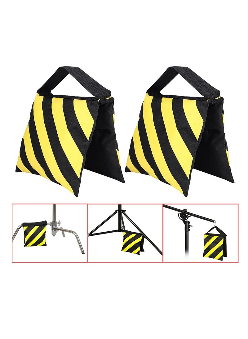 Coopic Medium Size Set Of Four Black/Yellow Heavy Duty Sand Bag 22.5Inch/58Cm Photography Studio Video Stage Film Sandbag Saddlebag For Light Stands Boom Arms Tripods  - Image 3