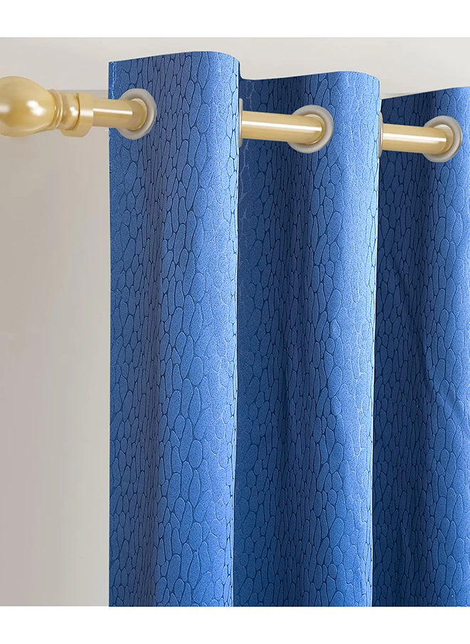 Circles Emboss Blackout Curtains With Groomets - Polyester- Circles Design -Single Window Curtain- Sound, Sunlight And Heat Insulation- 260X140Cm - Blue - pzsku/ZFC4953AC0FA9158FC748Z/45/_/1708608040/812222e0-c971-45dc-8747-4a71f405e194