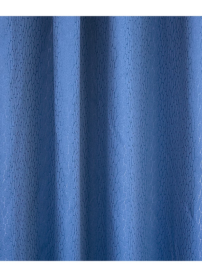 Circles Emboss Blackout Curtains With Groomets - Polyester- Circles Design -Single Window Curtain- Sound, Sunlight And Heat Insulation- 260X140Cm - Blue - pzsku/ZFC4953AC0FA9158FC748Z/45/_/1708608041/cd4757a0-a60c-43ac-95a5-6a03ae7ceda3