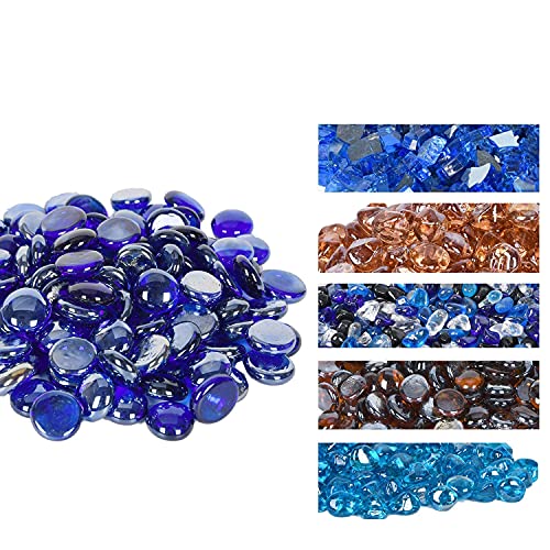 GasSaf Blue Fire Glass Beads for Outdoor Fire Pit, Fireplace, Replaces Existing Gas Logs & Lava Rocks, 3/4 Inch Glass(10 Pound)(Cobalt Blue) - Image 3