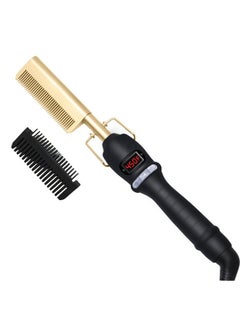 General Wet and dry LCD electric heating copper comb hair straightener household golden perm curling iron  - Image 1