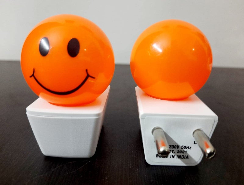 HOARD Plastic 0.5W LED Night Lamp with Smily Face | Attractive Night Light | Night Lamp for Bedroom - Pack of 1 (Orange) - Image 5