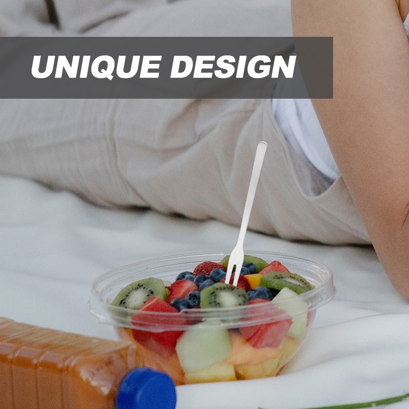 🍳 طقم شوك من الفولاذ المقاوم للصدأ للتقديم مع تصميم أنيق باللون الفضي - Image 3