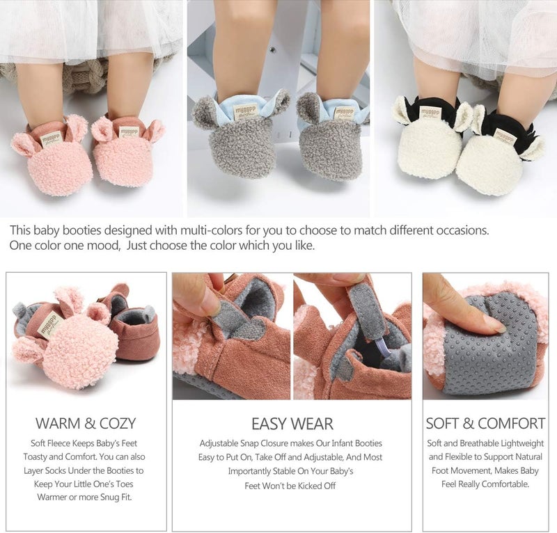 Ohwawadi Infant Baby Boys Girls Cozy Fleece Booties with Cartoon Design - Image 4