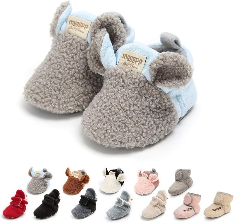 Ohwawadi Infant Baby Boys Girls Cozy Fleece Booties with Cartoon Design - Image 1