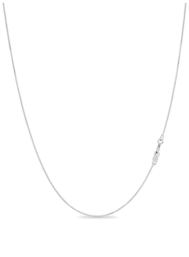 Kezef Sterling Silver Necklace For Women Italian Box Chain Necklace 0.7Mm 925 Sterling Silver Necklace For Women Men Sterling Silver Necklace For Women - Made In Italy | Length 16" - 36" - Image 1