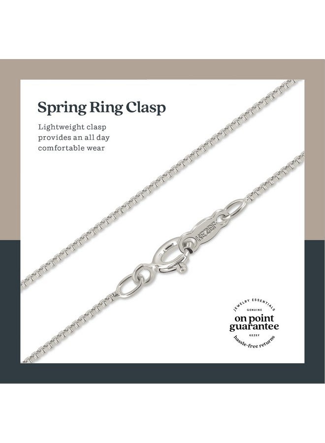 Kezef Sterling Silver Necklace For Women Italian Box Chain Necklace 0.7Mm 925 Sterling Silver Necklace For Women Men Sterling Silver Necklace For Women - Made In Italy | Length 16" - 36" - Image 3
