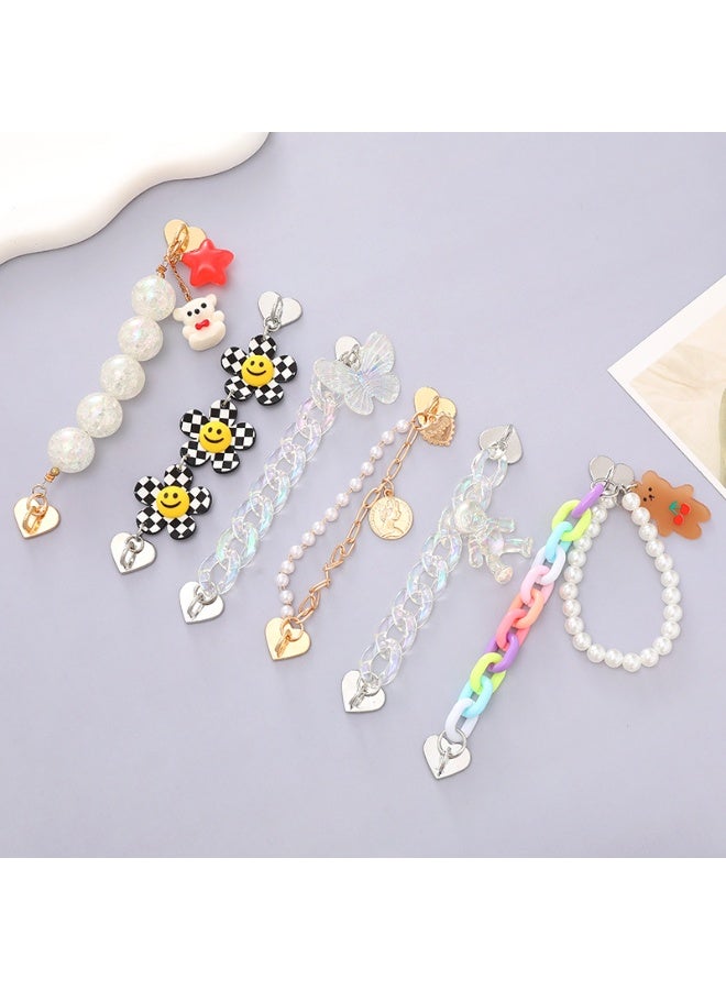 NIBEMINENT Phone Charm/ Chain Strap for Women Girls, Colorful Acrylic Cell Phone Case Lanyard Wrist Strap - Image 2