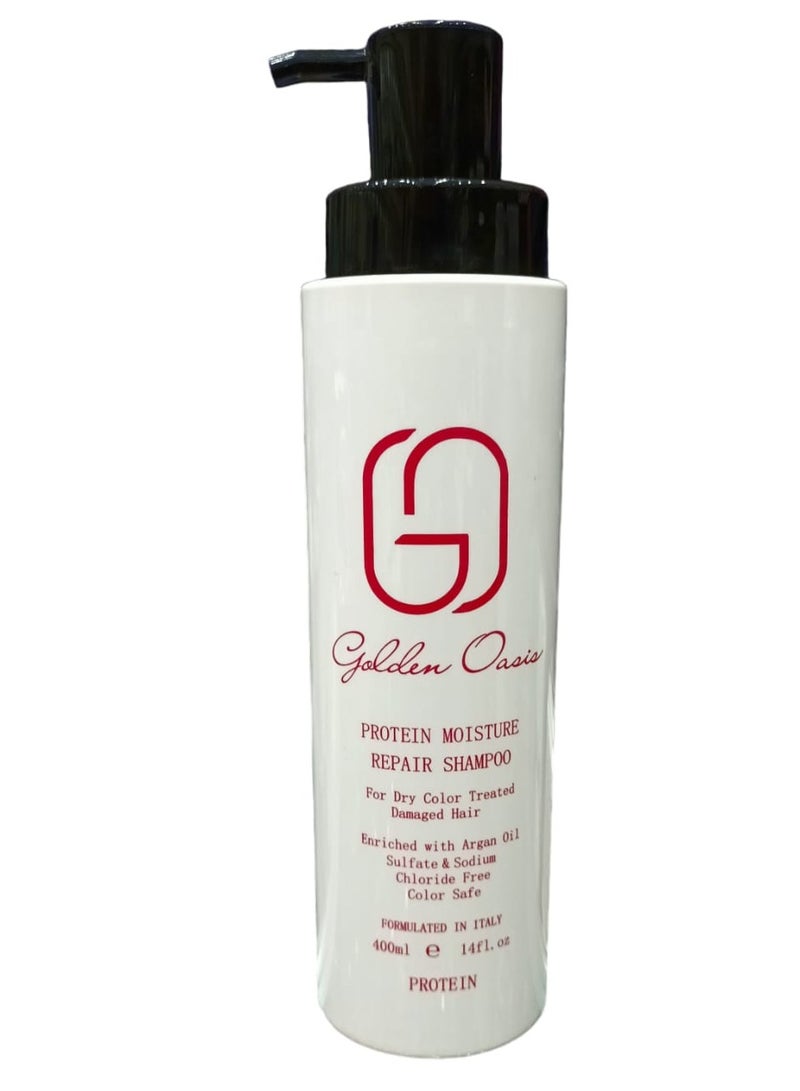 Golden Oasis Moisturizing Protein Shampoo to Repair Dry  Damaged and Color Treated Hair Enriched with Argan Oil (Sulfate and Sodium Chloride Free)   400 ml