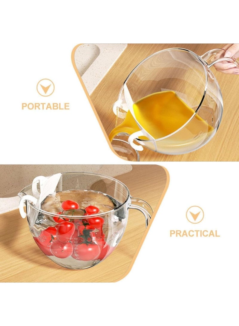 SOLARAE وعاء غسيل الأرز البلاستيكي مع مصفاة، 2 قطعة غسالة أرز ثقيلة مع مقبض، سلة مصفاة لتصفية الخضار، الفواكه، المعكرونة، الفاصوليا، شفاف - Image 4