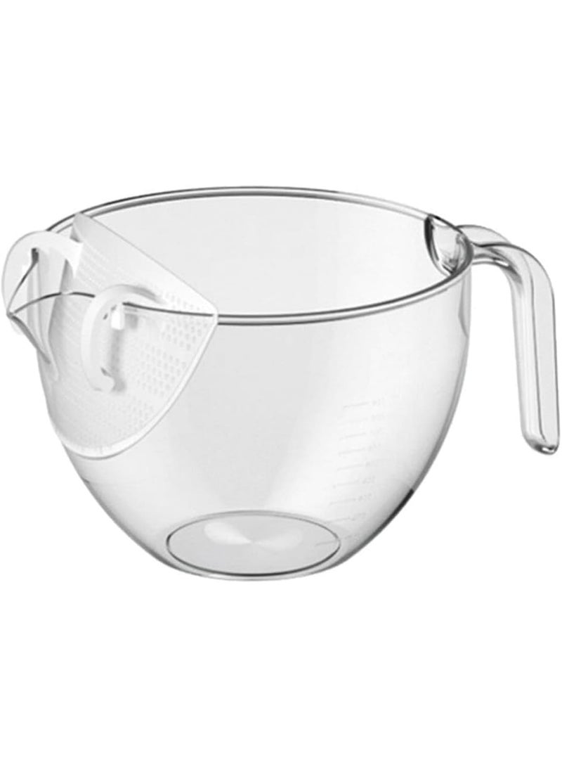 SOLARAE وعاء غسيل الأرز البلاستيكي مع مصفاة، 2 قطعة غسالة أرز ثقيلة مع مقبض، سلة مصفاة لتصفية الخضار، الفواكه، المعكرونة، الفاصوليا، شفاف - Image 1