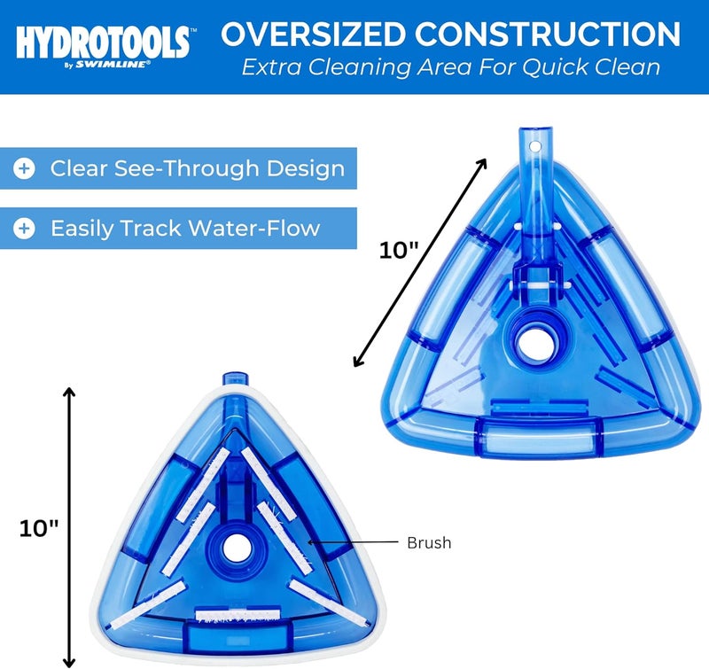 سويم لاين HydroTools رأس مكنسة حمام سباحة مثلثي مرجح شفاف، أزرق/أبيض - Image 4