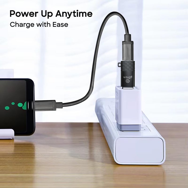 PTron محول Nexo USB Type C أنثوي إلى USB 3.0 ذكري OTG، نقل بيانات عالي السرعة 5 جيجابت في الثانية، متوافق مع أجهزة الكمبيوتر المحمولة/الأجهزة اللوحية/الهواتف الذكية/الشواحن، تصميم أنيق ومضغوط وبناء من سبائك المعادن (أسود) - Image 4