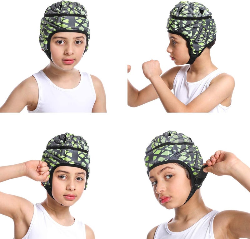 Mult-Color Soft Helmet, Flag Football Rugby Goalkeeper Helmet, Cap Soft Shell Helmet, Soccer Headgear Special Needs Protection for Childrens 4-12 Years - Image 4