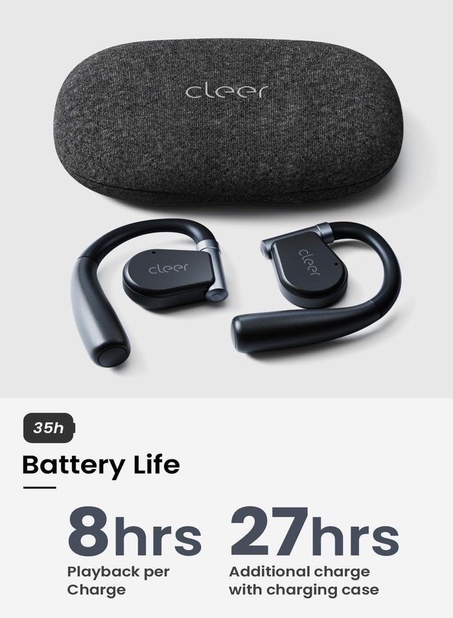Cleer ARC II Open Ear Headphones, True Wireless Ear Buds with Dual Mic, Sweat Resistant, Multi-Point Connect, 35 Hrs Playtime, Secure Fit, Bluetooth 5.3 Earbuds with Ear Hooks, Preset EQs, Blue - Image 4