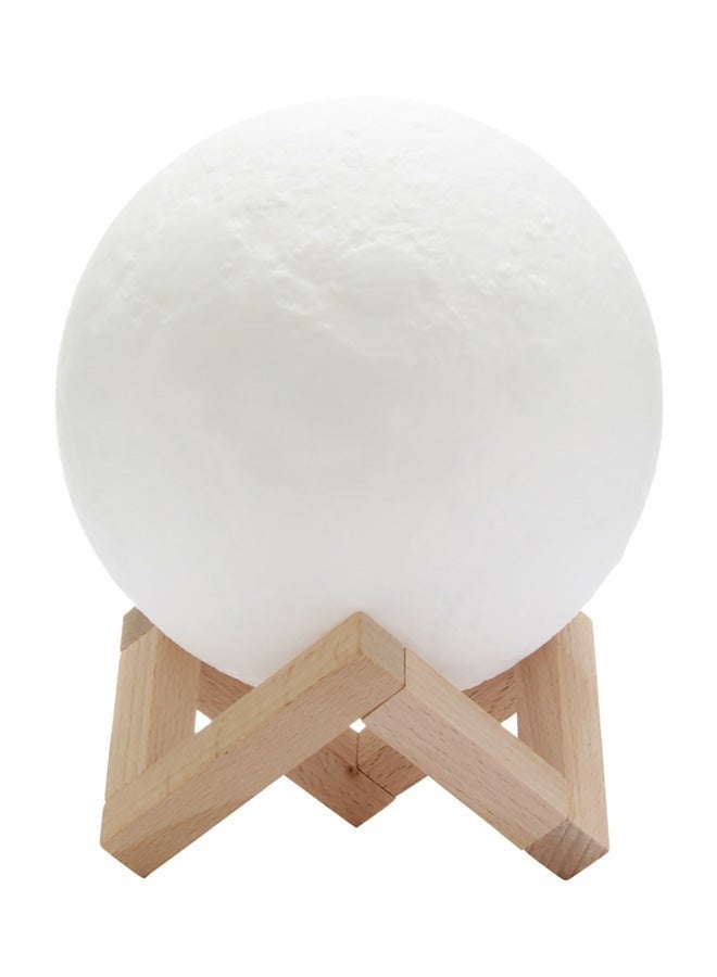 ال سي مصباح القمر ثلاثي الأبعاد مع قاعدة خشبية وإضاءة متعددة الألوان – إضاءة ليلية ديكورية قابلة للشحن USB - Image 2