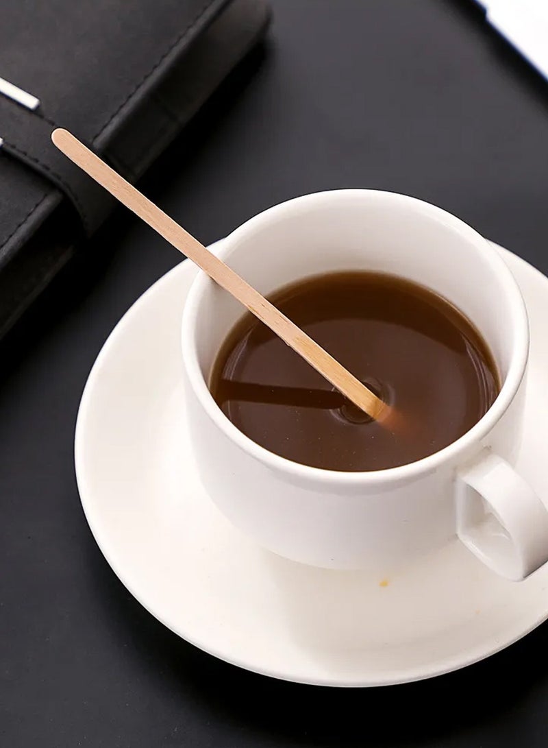 200 pcs Wooden Coffee Stirrer - Disposable 5.5 inches Long Wooden Stir Sticks for Coffee and Cocktails - Smooth, Splinter-Free Beverage Mixers - Ideal for Cafe, Bars and Drink Stations - Image 4