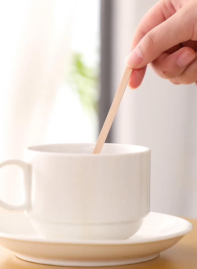 200 pcs Wooden Coffee Stirrer - Disposable 5.5 inches Long Wooden Stir Sticks for Coffee and Cocktails - Smooth, Splinter-Free Beverage Mixers - Ideal for Cafe, Bars and Drink Stations - Image 5