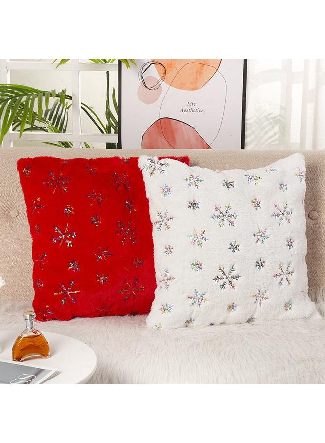 Bluejw Christmas Sequins Pillow Case Office Waist Pillow Tie-dyed Rabbit Fur Pillow Case Car Bay Window Cushion Cover  - Image 3