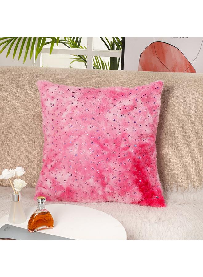 Bluejw Christmas Sequins Pillow Case Office Waist Pillow Tie-dyed Rabbit Fur Pillow Case Car Bay Window Cushion Cover  - Image 1