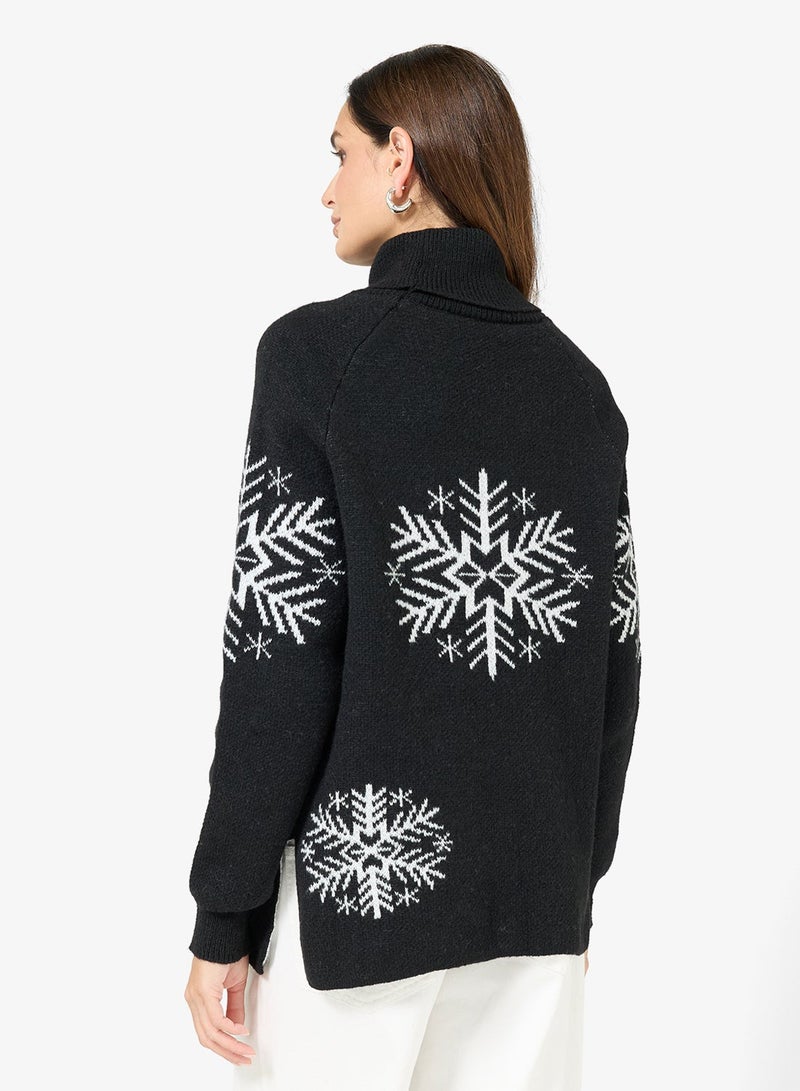 ELLA Turtle Neck Printed Jumper - Image 2