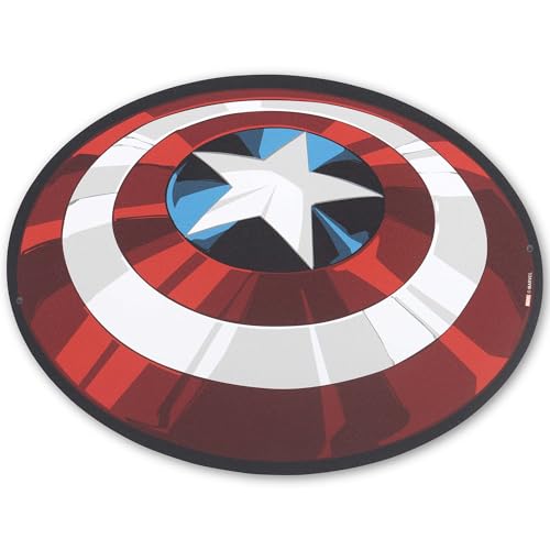 Open Road Brands Marvel Captain America Dimensional Shield Metal Sign Fun Captain America Wall Art for Home - Image 1