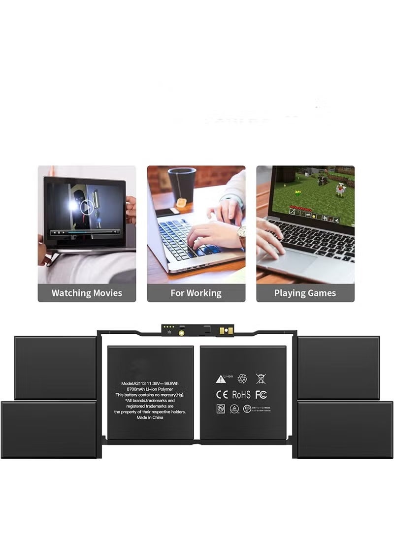 QUNAIN - Battery for MacBook Pro Retina 16" A2141 (2019) A2113 EMC 3347 [Li-Polymer 8790mAh] - Image 3
