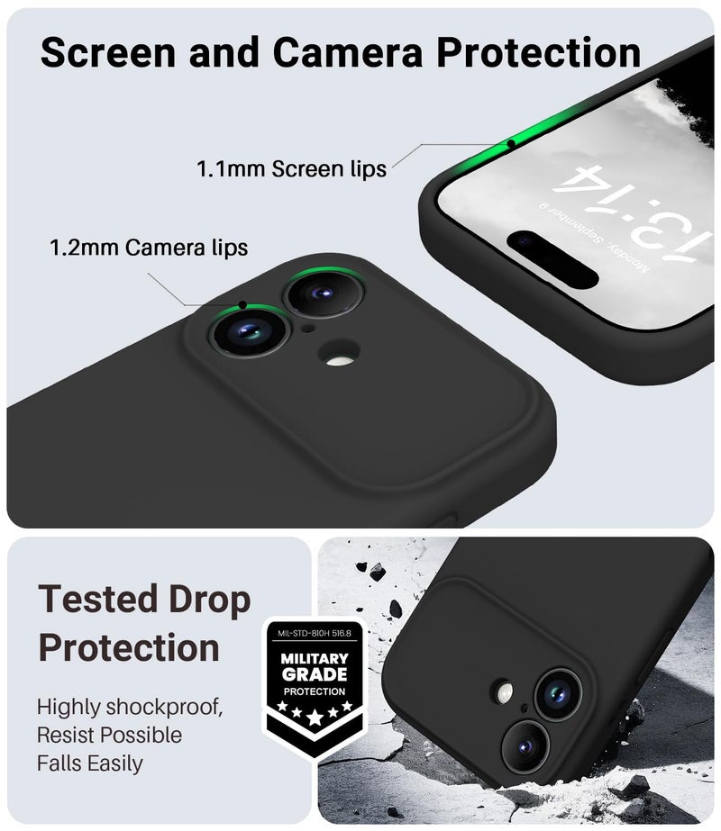 OTOFLY Magnetic for iPhone 17 Case,Compatible with Magsafe,Classic Liquid Silicone Mobile Phone Case,Integrated Camera Control Button,Anti-Scratch Microfiber Lining, Black - Image 5