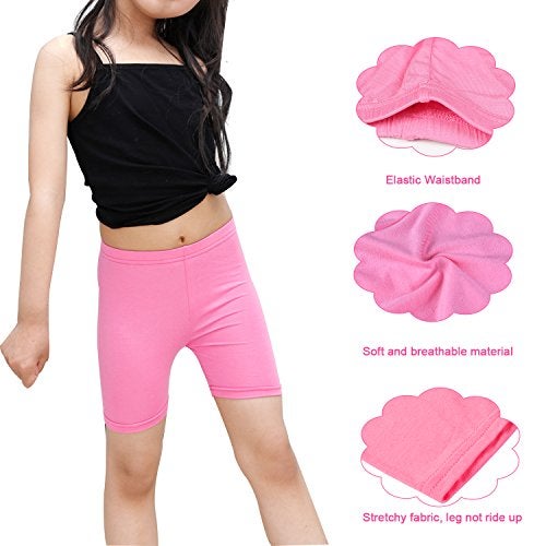 Auranso Girls Dance Shorts Solid Color Safety Bike Shorts Colorful 8-10 Years - Image 5