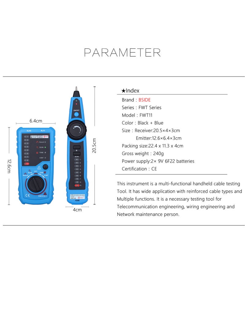 BSIDE جهاز اختبار الأسلاك المحمول متعدد الوظائف وتعقب الخطوط وأداة اختبار الكابلات لصيانة الشبكة - Image 5