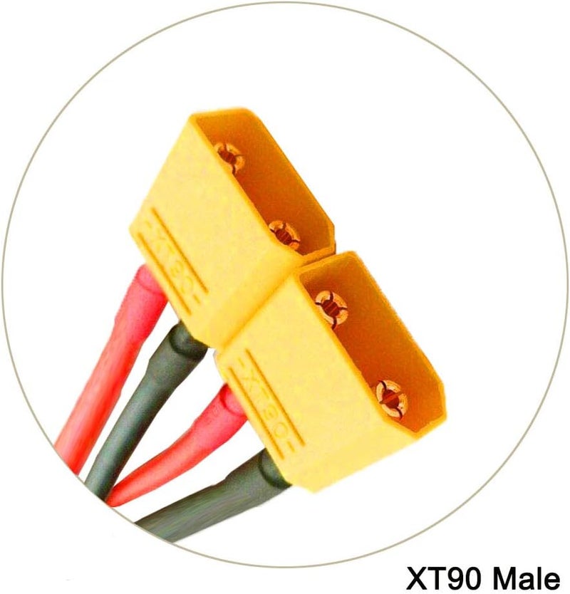 FLY RC 2pcs XT90 Plug Parallel Battery Connector Cable XT90 Connector Style Parallel Y-Harness for Quadcopters Multirotors RC LiPo Battery Male and Female Connectors - Image 2