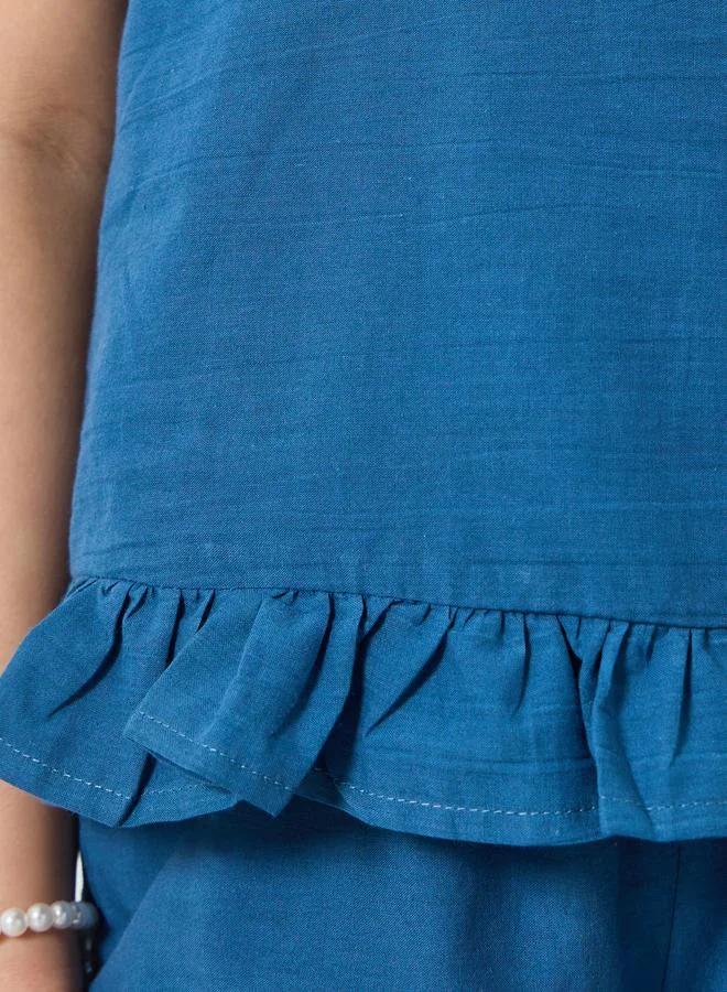 ستايلي مجموعة من بنطال كيلوت مع بلوزة قطن كاجوال