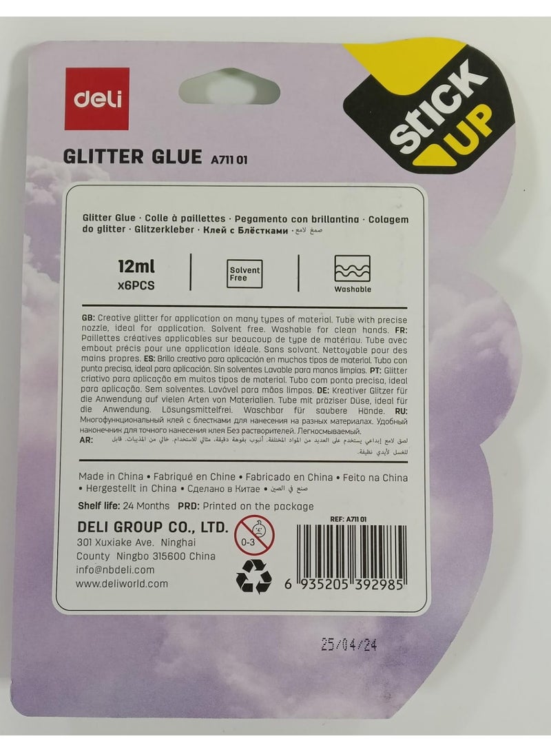 ديلي غراء ديلي A71101 اللامع، عبوة من 6 ألوان، 12 مل لكل لون - Image 2