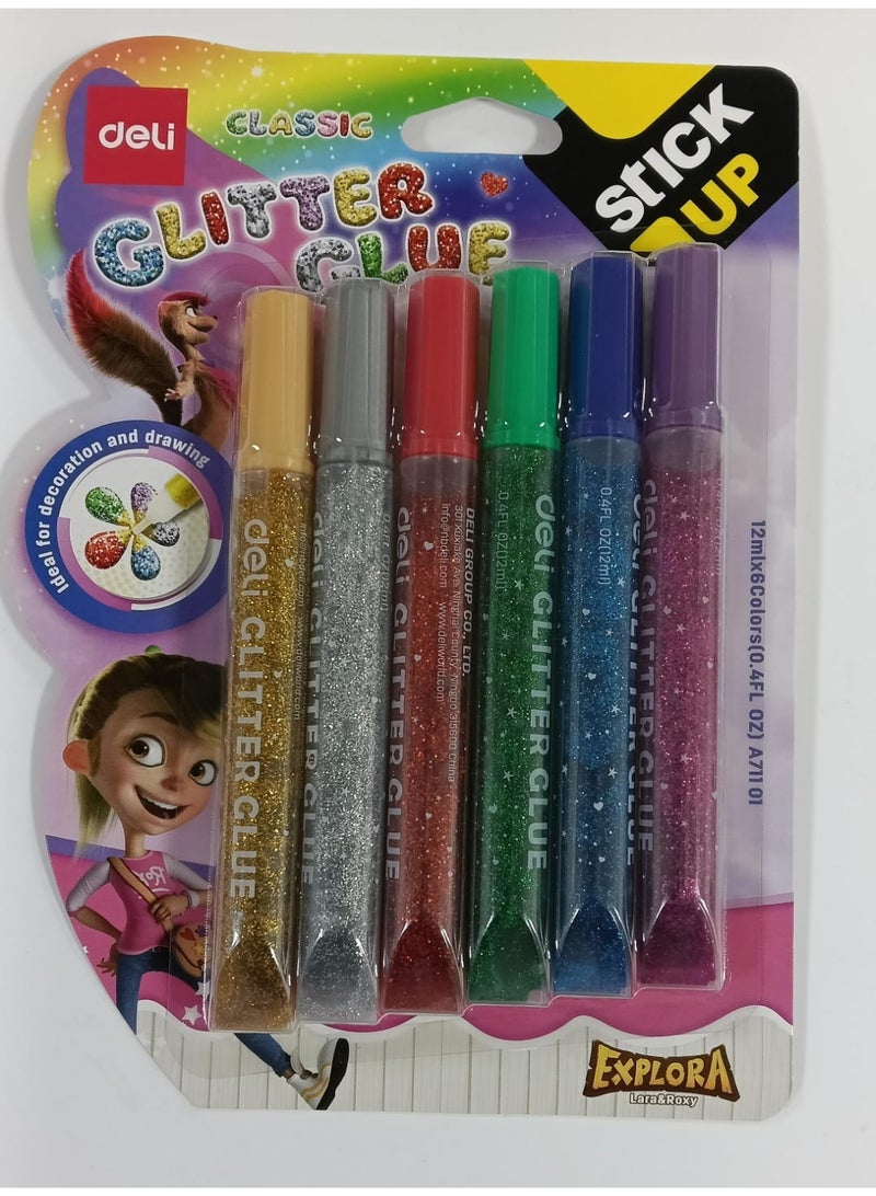 ديلي غراء ديلي A71101 اللامع، عبوة من 6 ألوان، 12 مل لكل لون - Image 1