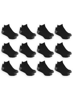 FRUIT OF THE LOOM Fruit of the Loom mens 12 Pair Pack Dual Defense Cushioned Casual Sock, Black, 6-12  - Image 4