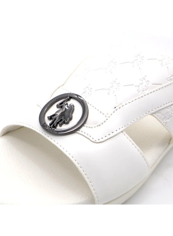 U.S. Polo Assn. WHITE Men’s White Slide Slippers – Lightweight Open‑Toe Casual Sandals for Men | Best Price UAE