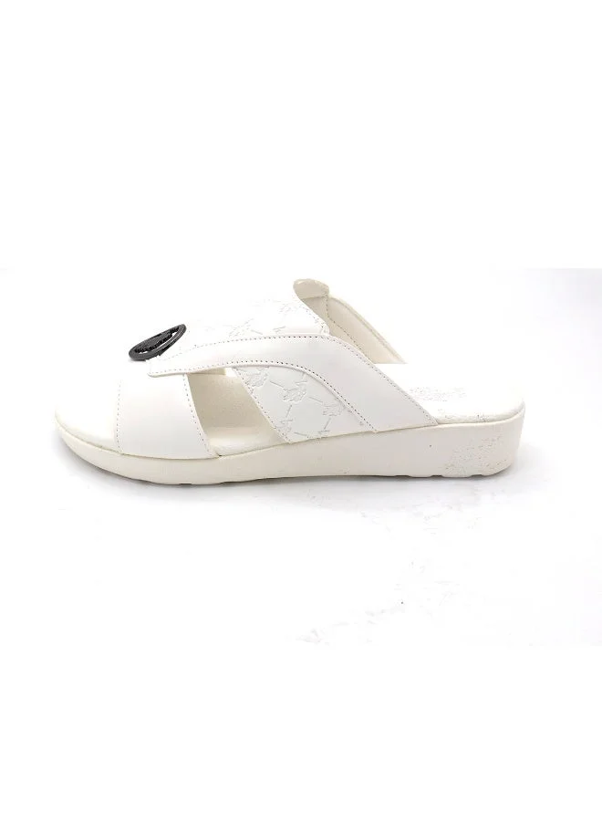 U.S. Polo Assn. WHITE Men’s White Slide Slippers – Lightweight Open‑Toe Casual Sandals for Men | Best Price UAE