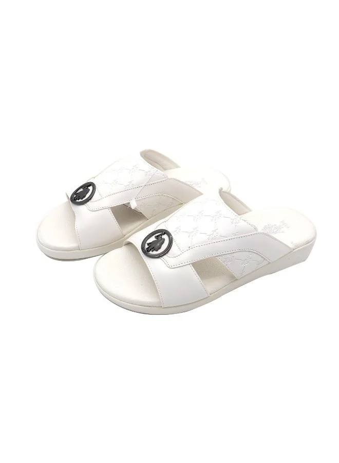 U.S. Polo Assn. WHITE Men’s White Slide Slippers – Lightweight Open‑Toe Casual Sandals for Men | Best Price UAE