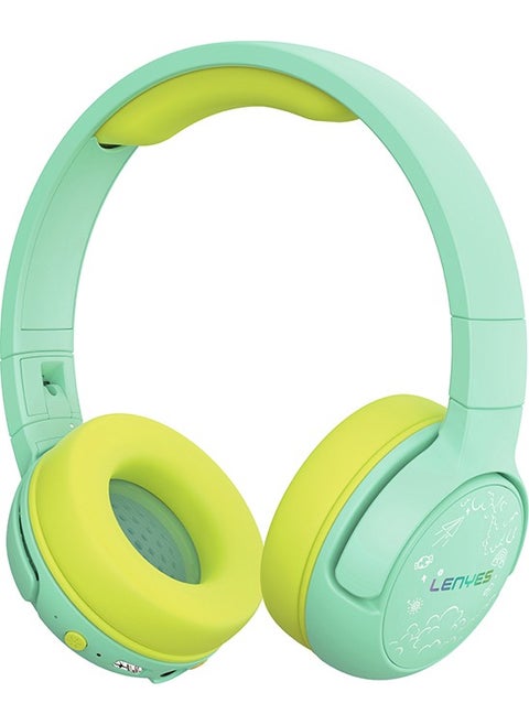 Children's Light Effect Over-Ear Wired and Bluetooth Headphones LKH30 V5.3 Green