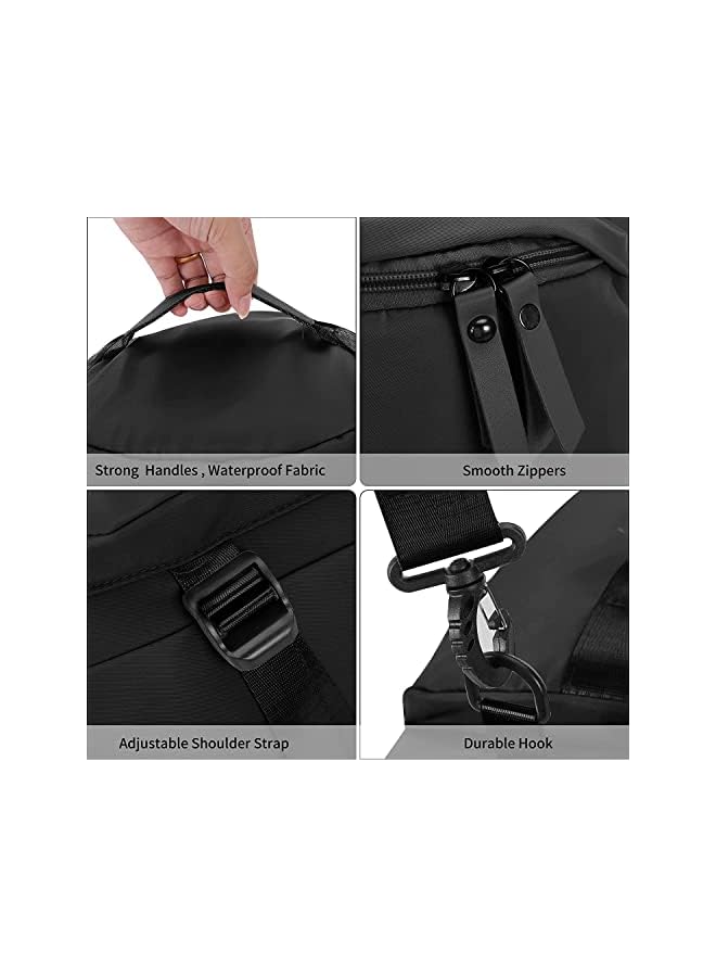 PROMASS Large Capacity Sports Gym Bag, Sports Gym Bag With Shoes Compartment & Wet Pocket, Sports Gym Bag For Men & Women, Multi-Occasion Application Of Sports Bag (Black) - Image 5