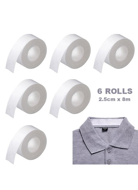 6 Rolls Disposable Collar Protectors, Hat Shirt Collar Sweat Protectors, Collar Protector Sweat Pads, Self-Adhesive Shirt Collar Protector for Shirt Collar Hat Brims